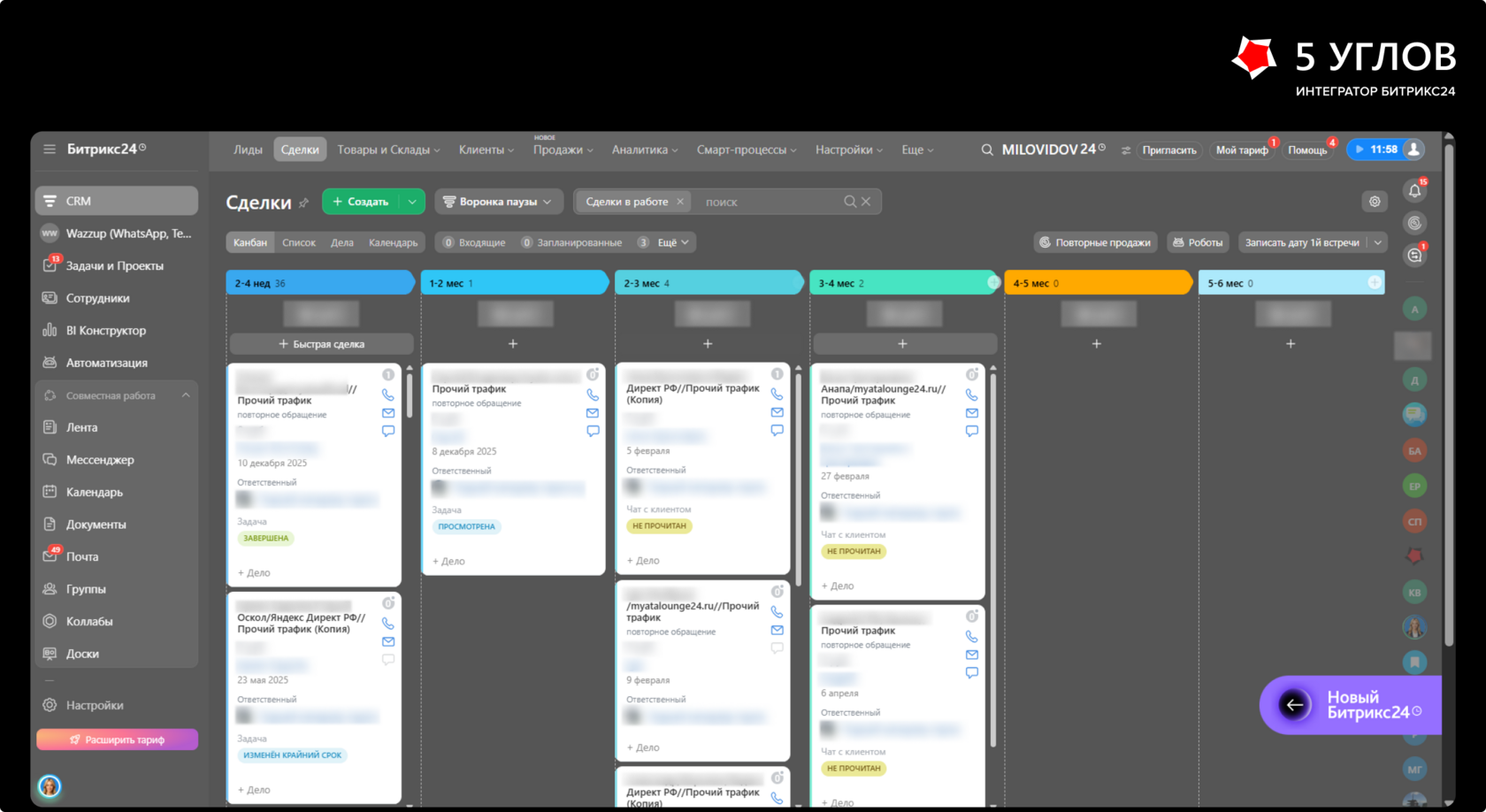 Воронка работы с отказниками в CRM Мяты